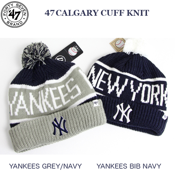 47brand Yankees '47 Calgary Caff Knit ボンボンニットキャップ 